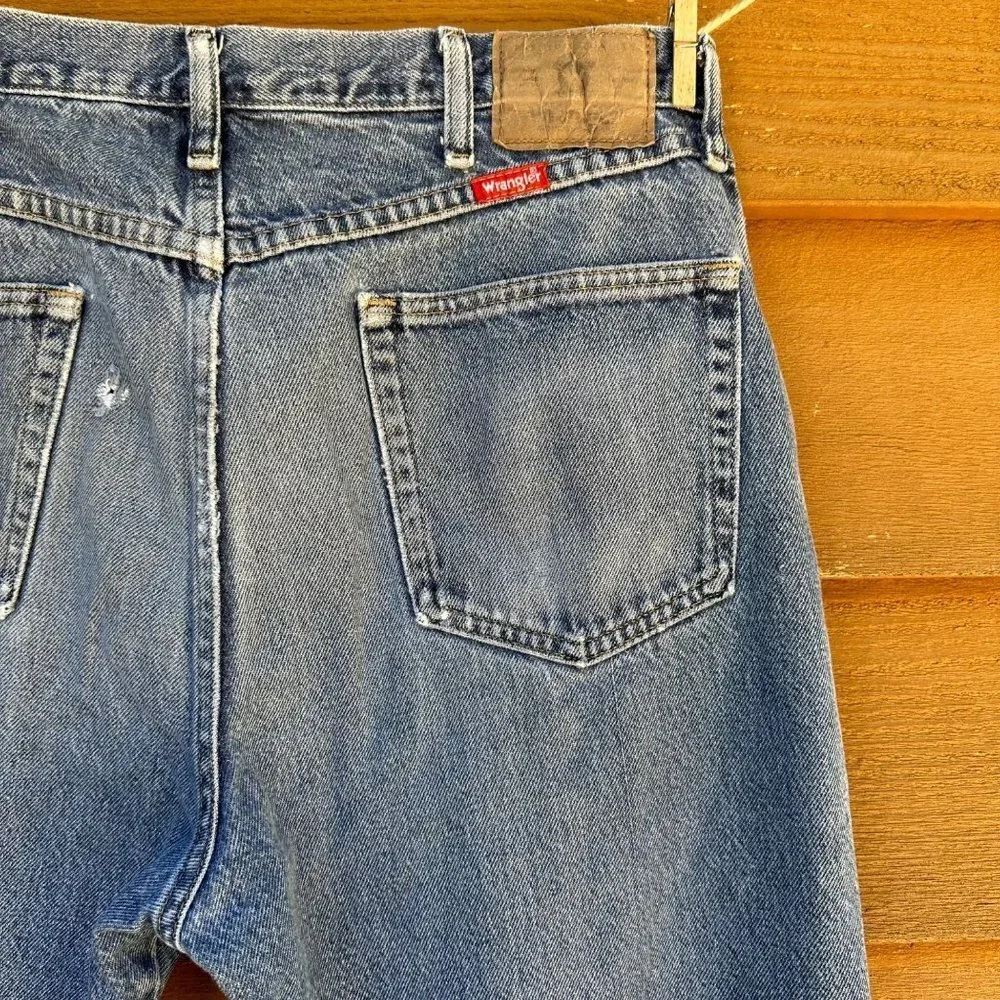Vintage Wrangler Destroyed Worked In Blue Jeans Size 36